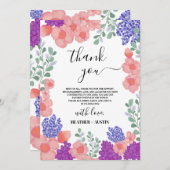 Dank u Trouwbloemen Waterverf Kaart (Voorkant / Achterkant)