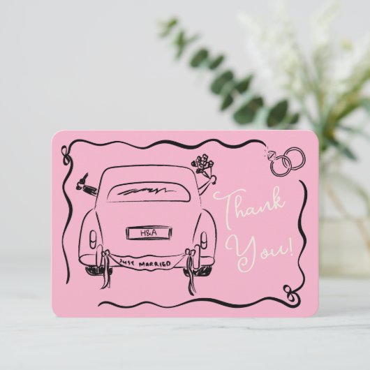 Dank u trouwbriefkaart kaart (Staand voorkant)