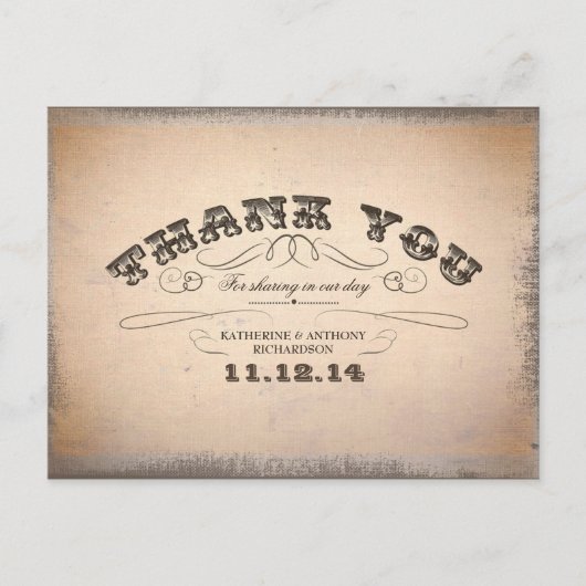 Dank u trouwbriefkaarten briefkaart (Voorkant)