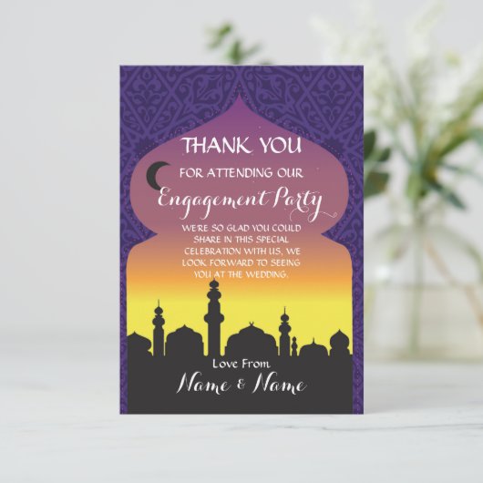 Dank U Trouwdag Arabische Nachten Kaart (Staand voorkant)