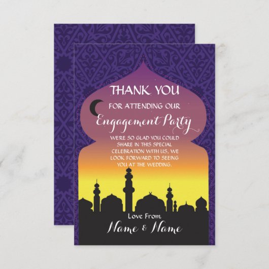 Dank U Trouwdag Arabische Nachten Kaart (Voorkant / Achterkant)