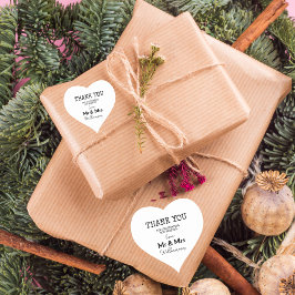 Dank u Trouwdag Mr en Mrs Name Hart Sticker