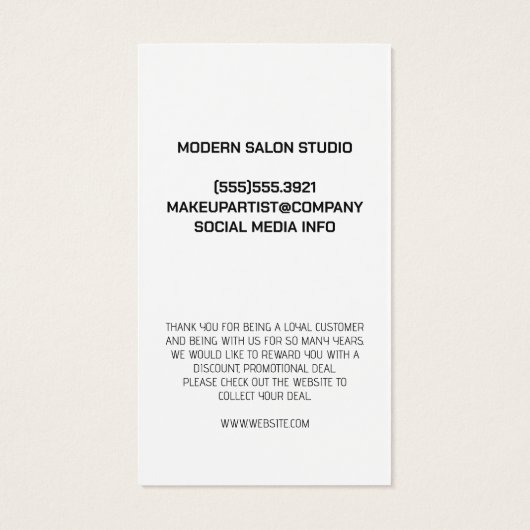 Dank u trouwe klant | Bloemen | Glitter Visitekaartje (Achterkant)