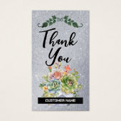 Dank u trouwe klant | Bloemen | Glitter Visitekaartje (Voorkant)
