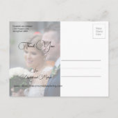 Dank u Trouwfoto Citroen Blauwe Tegel Elegant Briefkaart (Achterkant)