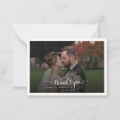 Dank u trouwfoto elegant notitiekaartje (Voorkant)
