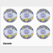 Dank u Trouwgunst Wildbloemen  Bloemen Ronde Sticker (Vel)