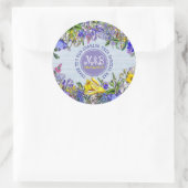 Dank u Trouwgunst Wildbloemen  Bloemen Ronde Sticker (Tas)