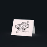 Dank u trouwkaart met net getrouwde auto bedankkaart<br><div class="desc">Onze "Just Married" Wedding Thank You Cards zijn een mooie manier om uw dankbaarheid uit te drukken aan uw geliefden voor het feit dat ze deel uitmaken van uw speciale dag. Met een illustratie van een "Just Married"-auto, vangen deze kaarten de romance en het plezier van uw trouwdag. Het versturen...</div>