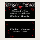 Dank u Trouwkaarten Halloween Bloed Splatter Visitekaartjes (Voorkant /achterkant)