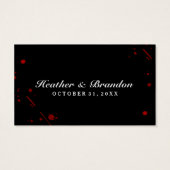 Dank u Trouwkaarten Halloween Bloed Splatter Visitekaartjes (Achterkant)