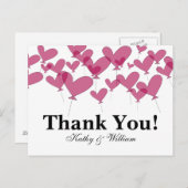 Dank u trouwkaarten met rode hartballonnen briefkaart (Voorkant / Achterkant)