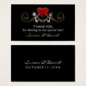 Dank u Trouwkaarten - Skeletten Holding Heart Visitekaartjes (Voorkant /achterkant)