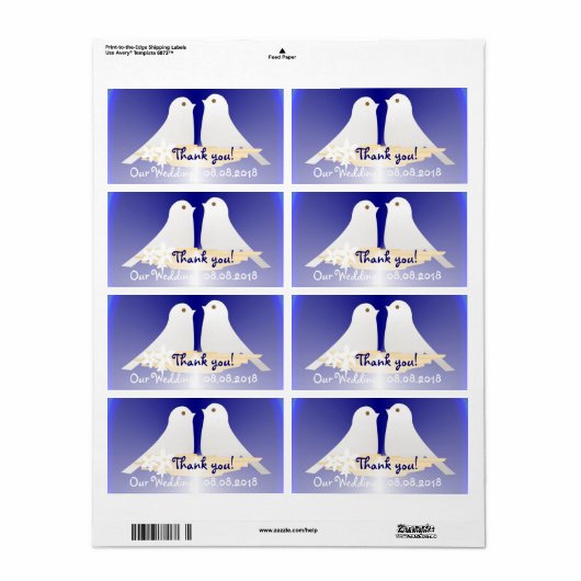 Dank u Trouwlabel Etiket (Full Sheet)