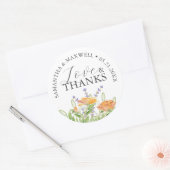 Dank u Trouwstickers Waterverf Wildflower Ronde Sticker (Envelop)