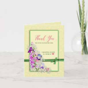 Dank u - Tuinbloemen - Opmerking Kaart