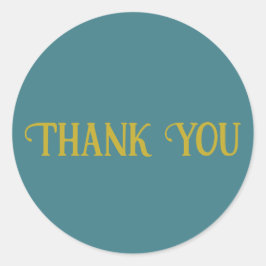 Dank u turquoise effen kleur effen ronde sticker