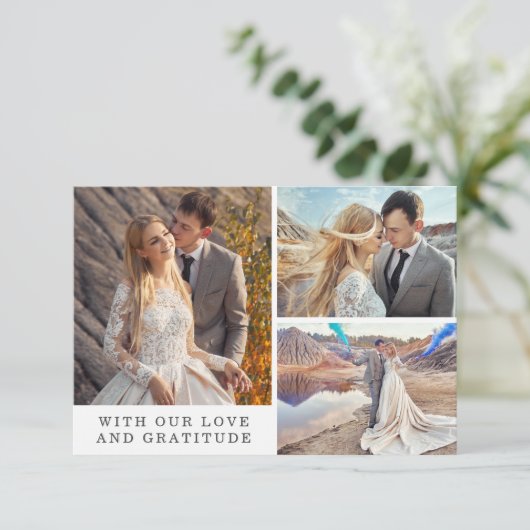 Dank u Turquoise & Gouden Marmeren Geode Fotokaart Kaart (Staand voorkant)