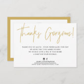 DANK U TUSSENVOEGSEL modern casual biro bedrijfsgo Bedankkaart (Voorkant / Achterkant)