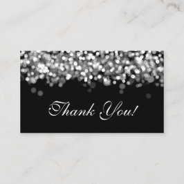 Dank u tussenvoegsel zilveren lichten informatiekaartje