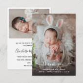 Dank u twee Fotoaankondiging Bedankkaart (Voorkant / Achterkant)