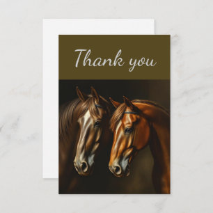Dank u twee paarden Boerderij Bedankkaart