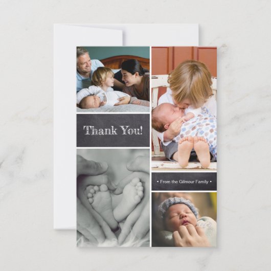 Dank u, tweede baby geboorteaankondiging bedankkaart (Voorkant)