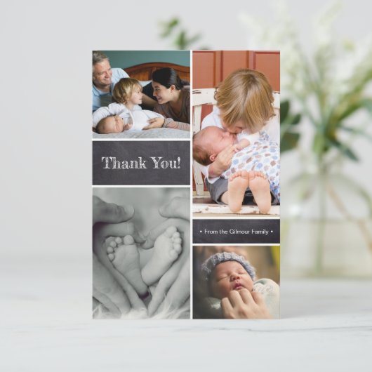 Dank u, tweede baby geboorteaankondiging bedankkaart (Staand voorkant)