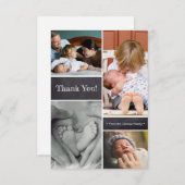 Dank u, tweede baby geboorteaankondiging bedankkaart (Voorkant / Achterkant)