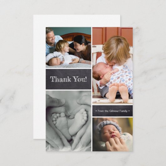 Dank u, tweede baby geboorteaankondiging bedankkaart (Voorkant / Achterkant)
