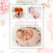 Dank u Typografie 3 Fotocollage Geboorte Aankondigingskaart