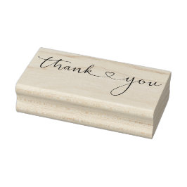 Dank u Typografie Eenvoudig Stijlvol Hart Rubberstempel
