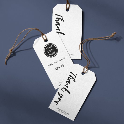 Dank u typografie l schone prijsvertoning cadeaulabel