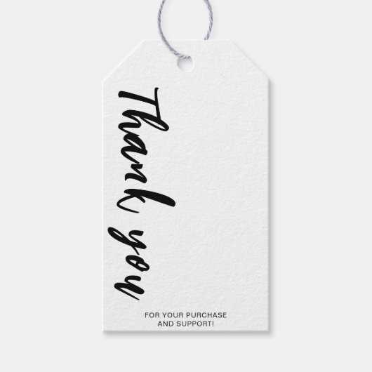 Dank u typografie l schone prijsvertoning cadeaulabel (Voorkant)