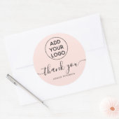 Dank u typografie logo eenvoudige blush roze ronde sticker (Envelop)