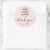 Dank u typografie logo eenvoudige blush roze ronde sticker (Tas)