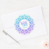 Dank u typografie mandala ronde sticker (Envelop)