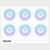 Dank u typografie mandala ronde sticker (Vel)