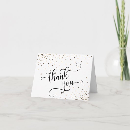 Dank U Typografie, Nepgoud Glitter Confetti Bedankkaart (Voorkant)