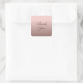 Dank U Typografie Script Sjabloon Roze Goud Vierkante Sticker (Tas)