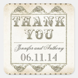 Dank u  typografie stickers voor bruiloften