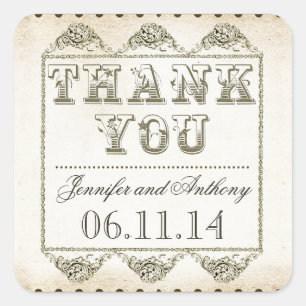 Dank u  typografie stickers voor bruiloften