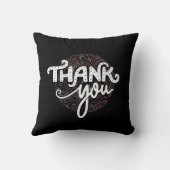 Dank u Typography black Pillow Kussen (Achterkant)