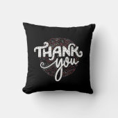 Dank u Typography black Pillow Kussen (Voorkant)
