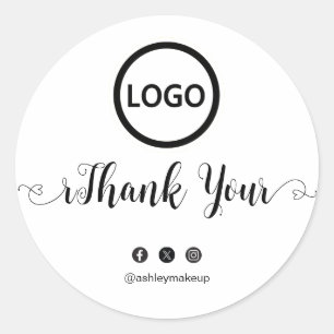 Dank u Typography Brush Logo Simple Classic Rou Ronde Sticker