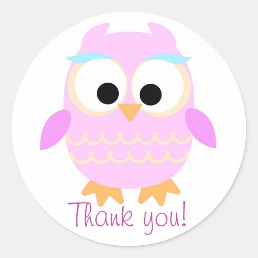 Dank u, uil sticker (Voorkant)