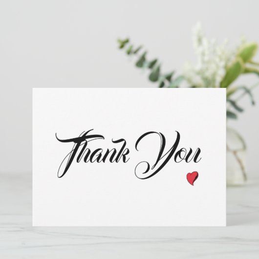 Dank U uit het hart Bedankkaart (Staand voorkant)