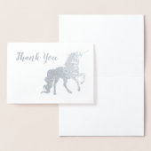Dank u Unicorn Birthday Silver Folie Kaarten (Display)