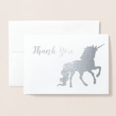 Dank u Unicorn Birthday Silver Folie Kaarten (Voorkant met envelop)