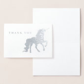 Dank u Unicorn Birthday Silver Folie Kaarten (Display)